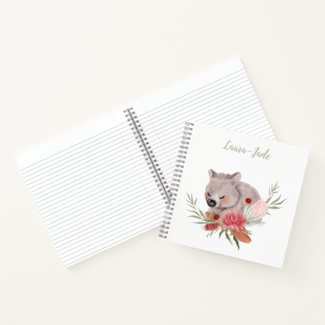 Carnet Ordinateur portable Wombat personnalisé (Intérieur)