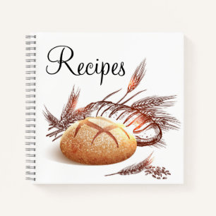 Carnet Ordinateurs portables de recette de pain personnal