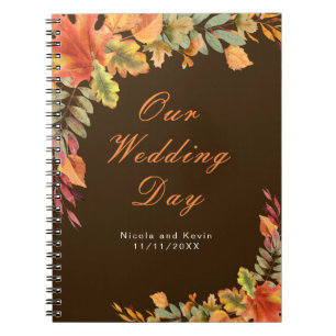 Carnet Organisateur de mariage aux feuilles d'automne rus
