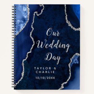 Carnet Organisateur de mariage Navy et Agate argentée