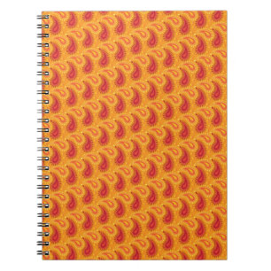 Carnet Oriental Orange Perse Motif Paisley
