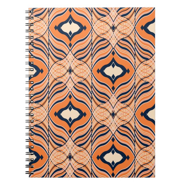 Carnet Oriental Seamless : Ornement orange noir (Devant)