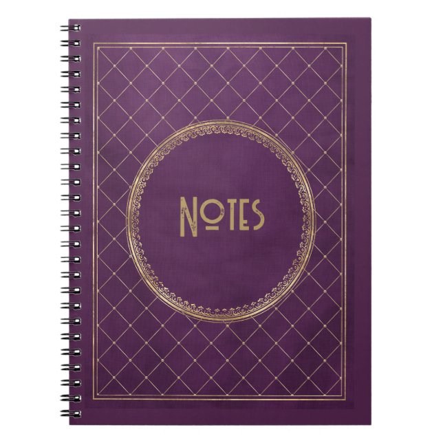 Carnet Ornat violet et cadre or (Devant)