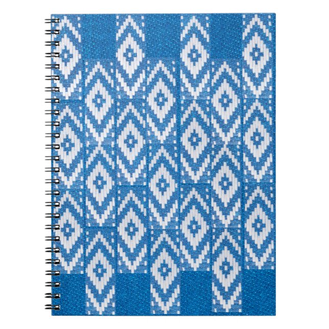 Carnet ornement ethnique sur lin naturel textile (Devant)