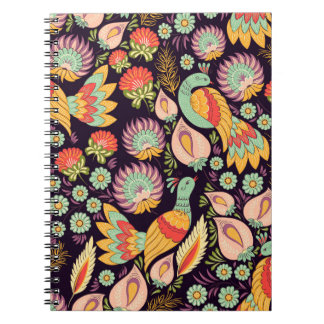 Carnet Ornement vintage Folk Floral Birds