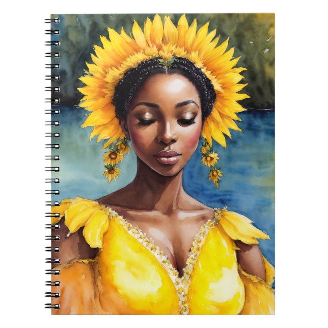 Carnet Oshun Afrique Orisha Aquarelle Art (Devant)