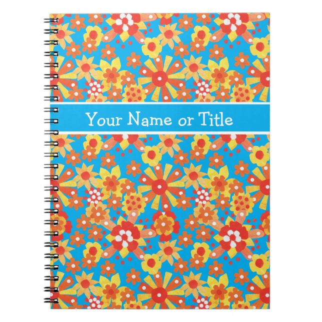 Carnet ou Journal personnalisable, Fleurs Ditsy (Devant)