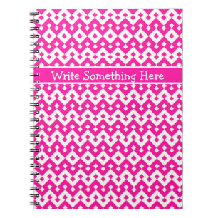 Carnet ou Journal Spiral : Candy Pink Géométrique
