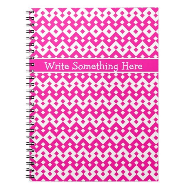 Carnet ou Journal Spiral : Candy Pink Géométrique (Devant)