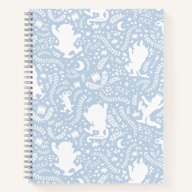 Carnet Où les choses sauvages le modèle floral bleu (Devant)
