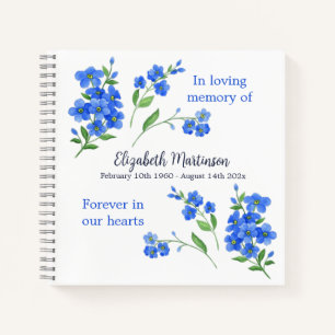 Carnet Oubliez-moi pas Funeral Memorial Guest Book