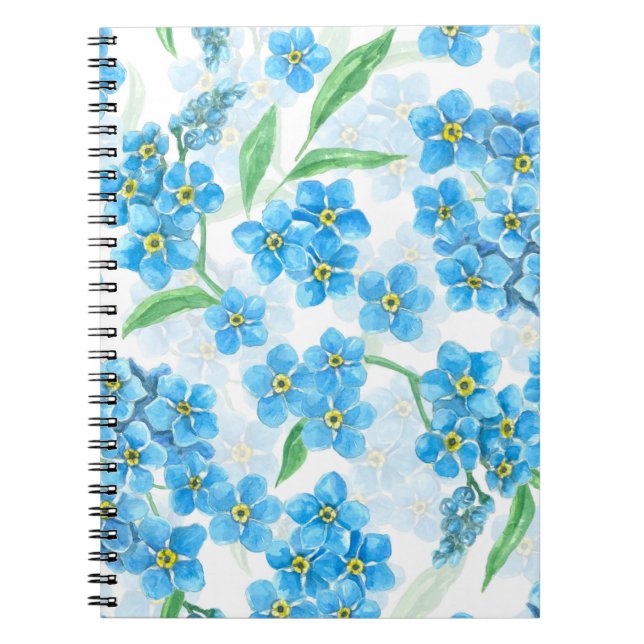 Carnet Oubliez-moi pas les fleurs d'aquarelle (Devant)