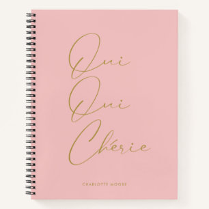 Carnet Oui Oui Chérie Citation française Chic Funny Blush