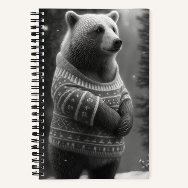 Carnet Ours adorable portant un doux douillet (Recto)