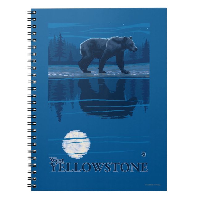 Carnet Ours au clair de lune - West Yellowstone, Montana (Devant)