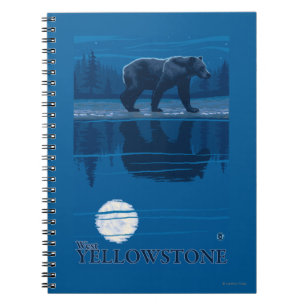 Carnet Ours dans le clair de lune - Yellowstone