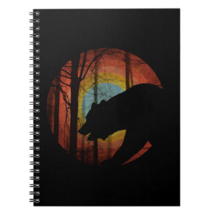 CARNET OURS DANS LES BOIS FORET VINTAGE