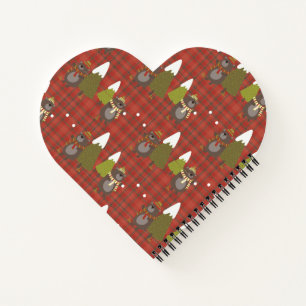 Carnet Ours d'hiver Blanc Noël Rouge Buffle Plaid