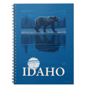 Carnet Ours en clair de luneIdahoAffiche de voyage Vintag