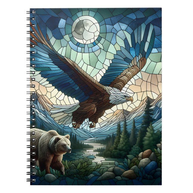 Carnet Ours et aigle en mosaïque dans les montagnes Ai Ar (Devant)