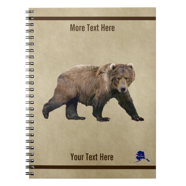 Carnet Ours Kodiak Sur Papier Ancien (Devant)