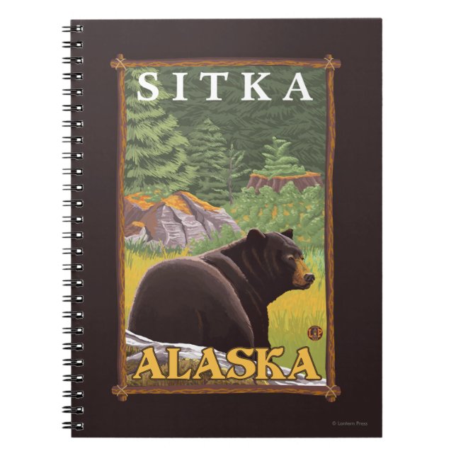 Carnet Ours noir en forêt - Sitka, Alaska (Devant)
