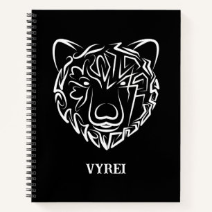Carnet Ours tribal noir et blanc