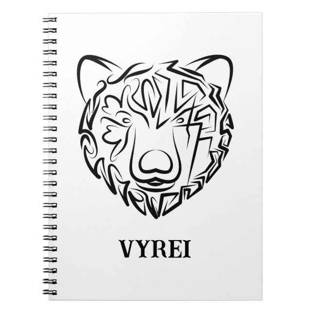 Carnet Ours tribal noir et blanc (Devant)