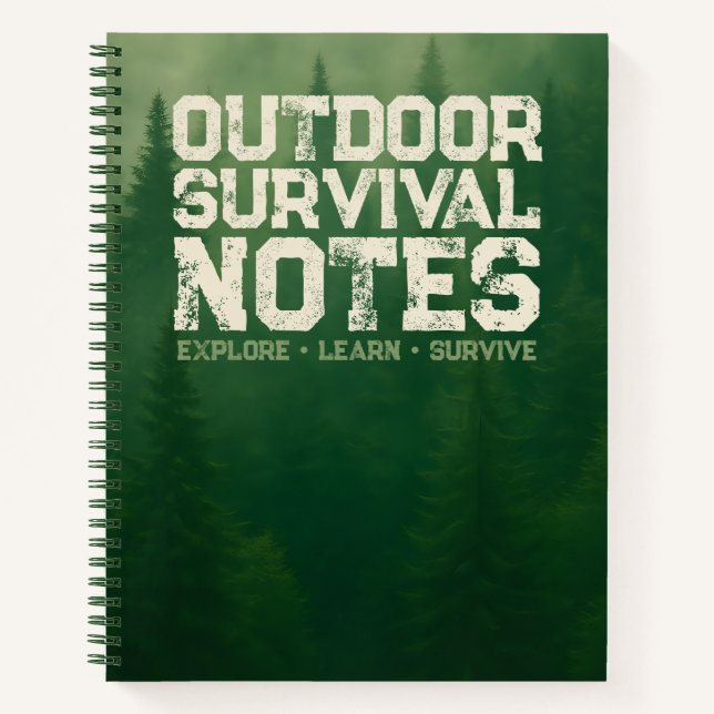Carnet Outdoor Survival Notes – Forest Background (Devant)