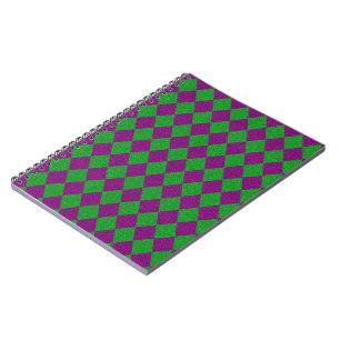 Carnet Paillettes de diamant violet et vert