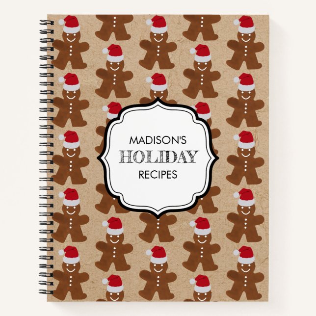 Carnet Pain d'épices de Noël Homme Cookies de vacances Re (Devant)