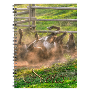 Carnet Paint Horse Rolling en Poussière Funny Equine Phot