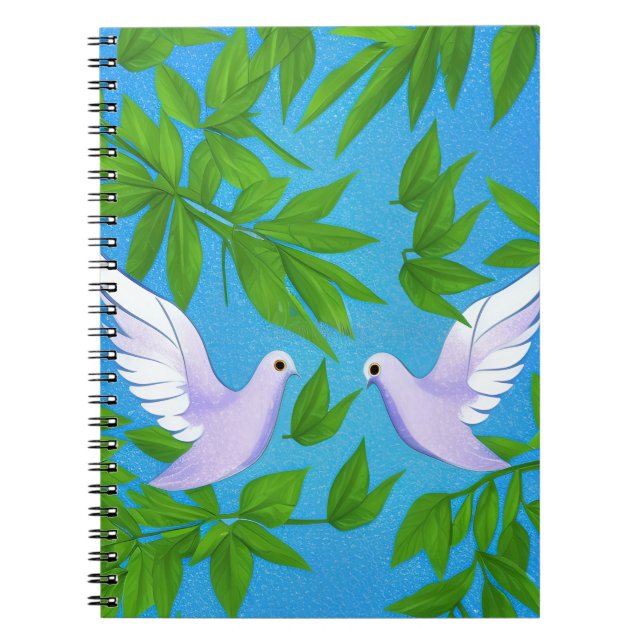 Carnet Paire de colombes blanches (Devant)