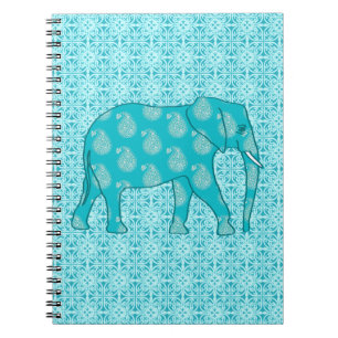 Carnet Paisley - bleu turquoise et aqua