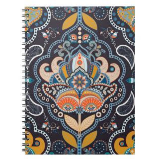 Carnet Paisley Floral : Motif indien foncé