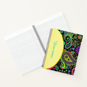 Carnet Paisley lumineux personnalisé