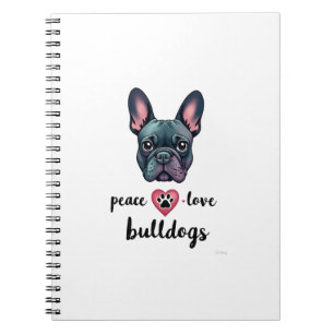 Carnet Paix Amour Bouledogues Vintage Galaxie Bouledogue