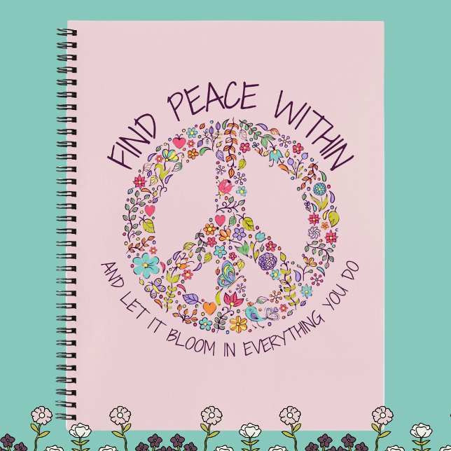 Carnet Paix personnalisée au sein de Floral (Personalized Peace Within Floral Notebook)