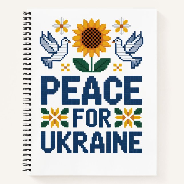 Carnet Paix pour l'Ukraine Pixel Folk Art (Devant)
