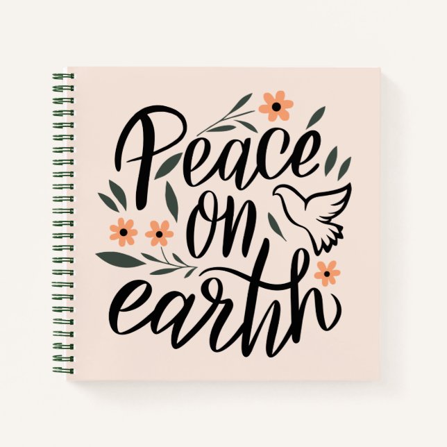 Carnet Paix sur Terre Design Floral (Devant)