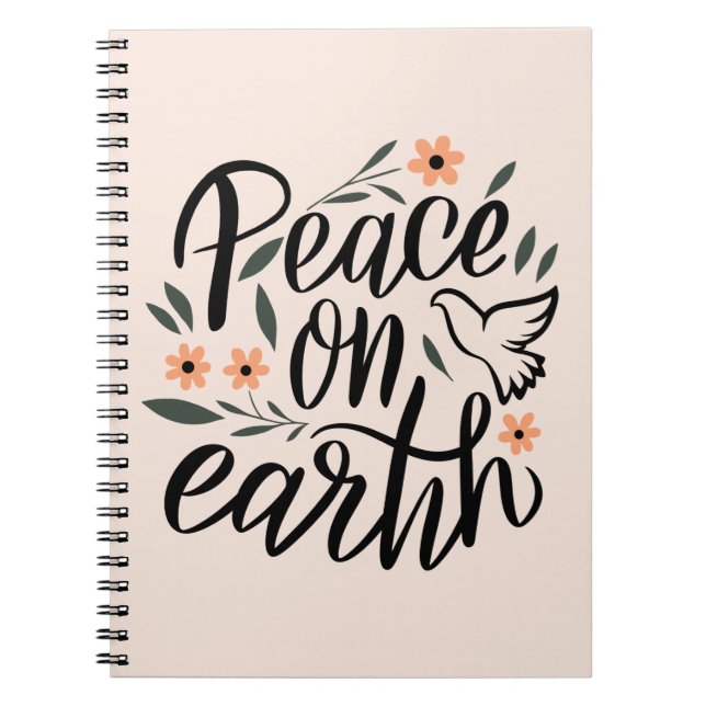 Carnet Paix sur Terre Design Floral (Devant)