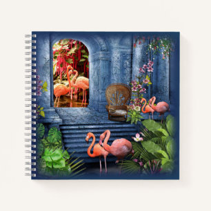 Carnet Palais Tropical Vintage de Marbre Bleu