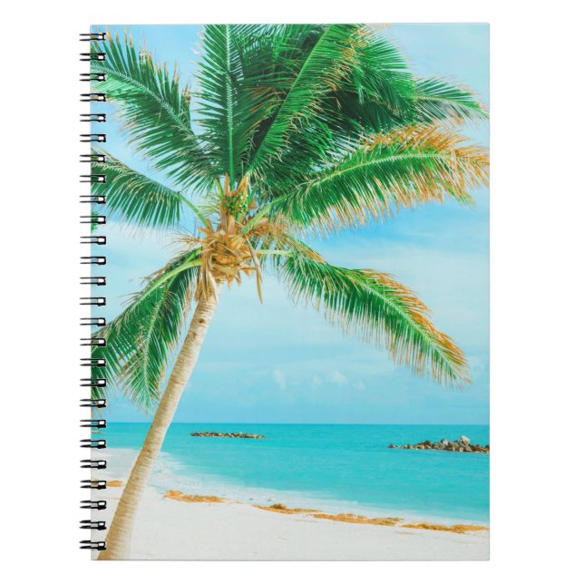 Carnet Palmier de plage Tropical Caribbean Island (Devant)