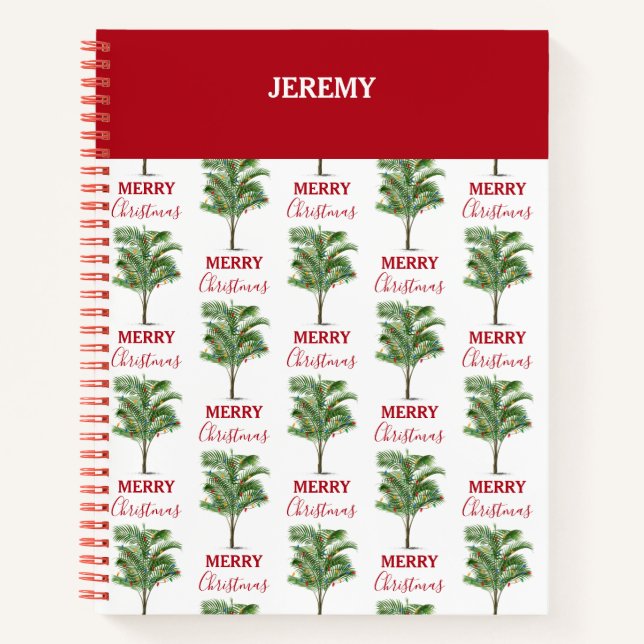 Carnet Palmier Tropical Noël Arbre de Noël (Devant)
