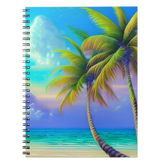 Carnet Palmiers à la tombée de nuit Tropical (Devant)