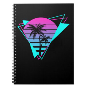 Carnet Palmiers géométriques Rétro esthétiques Vaporwave
