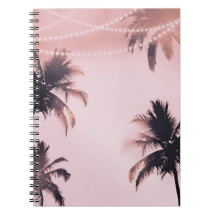 Carnet Palmiers Tropicaux & Lumières Plage Rose Beachy