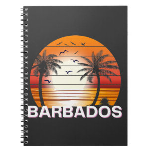Carnet Palmiers Vintages de la Barbade Plage d'été