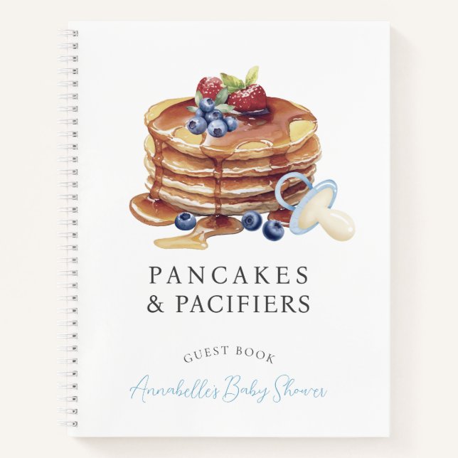 Carnet Pancakes & Pacifiers Blue Baby Shower Guest Book (Devant)