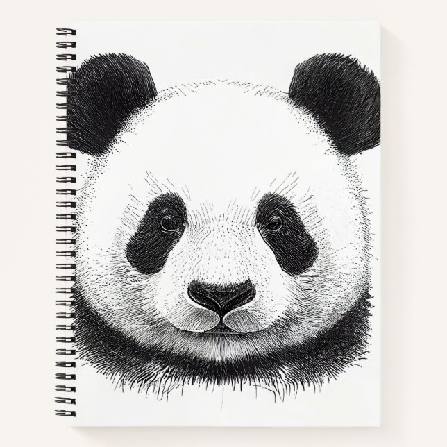 Carnet Panda Bear Wild Nature Animal Illustration Art (Devant)